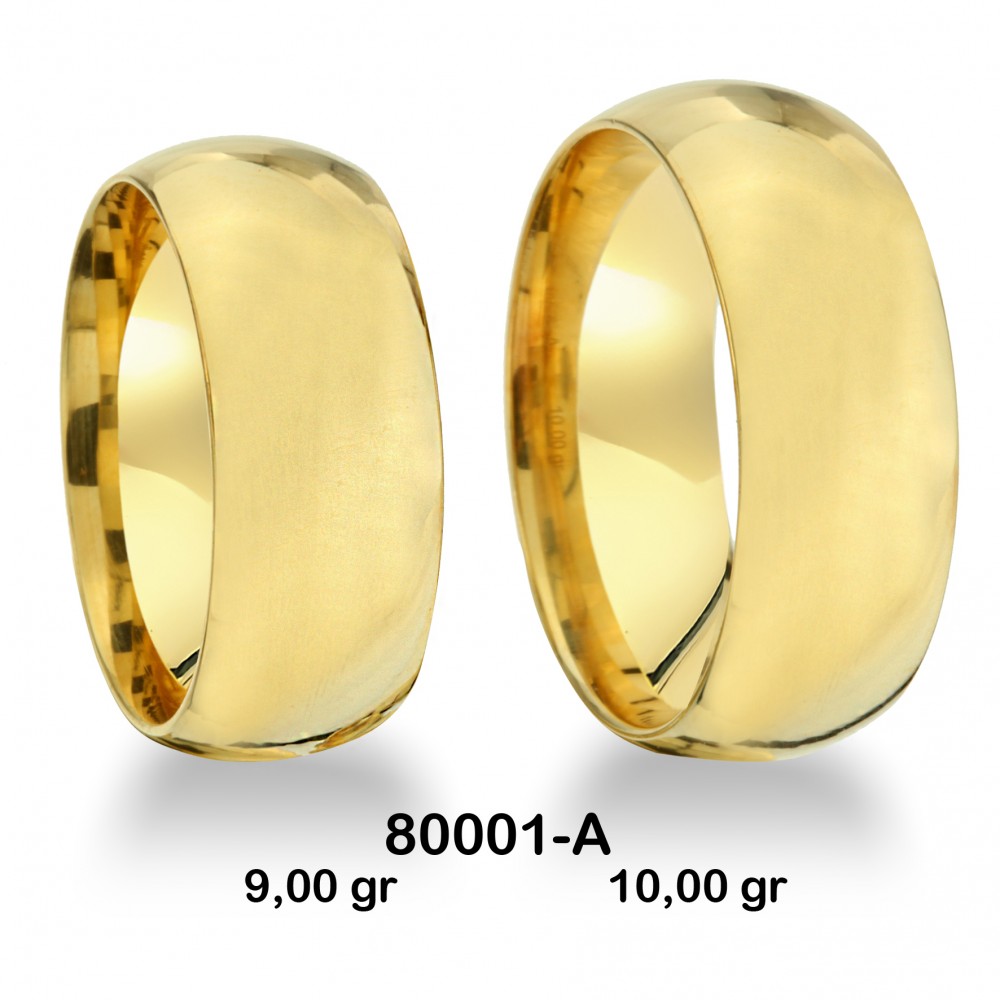 Klassischer Ehering - 80001-A