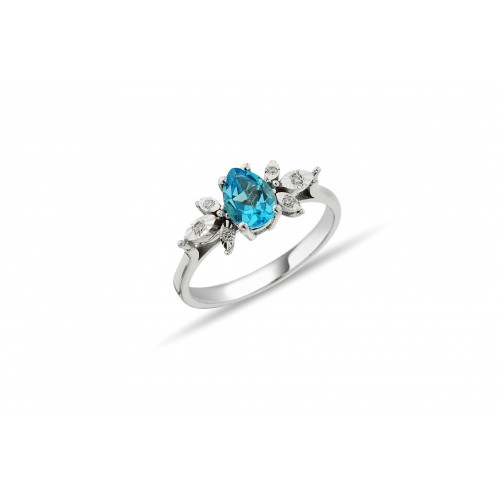 0.96 ct. Natürlicher Blau Topas Farbige Steinringe