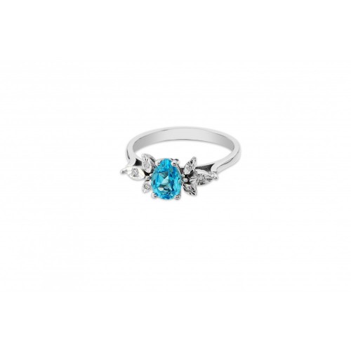 0.96 ct. Natürlicher Blau Topas Farbige Steinringe